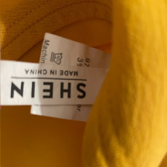 SHEIN • Yellow Cropped Bell Sleeve Top - Picture 2 of 3
